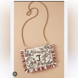 Anthropologie Beaded/Sequin Monogram “J” Handbag